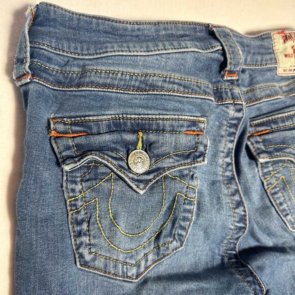 True Religion Women's Size 28 Skinny Jeans Blue Denim Y2K Designer - Picture 2 of 8